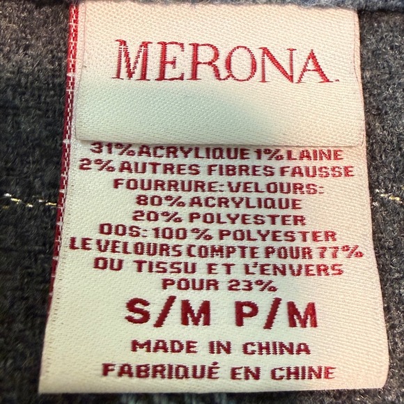 Merona Plaid Open Front Blanket Poncho Cape Women S/M Wool Blend Snap Sides Fall - Picture 2 of 13